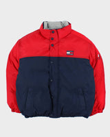 Vintage Y2K 00s Tommy Hilfiger Colourblock Duck Down Puffer Jacket - XL