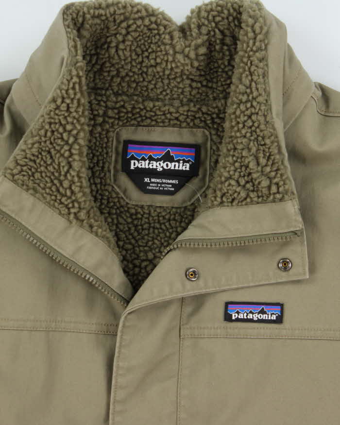 Vintage Patagonia Maple Grove Sherpa Lined Khaki Canvas Jacket - XL