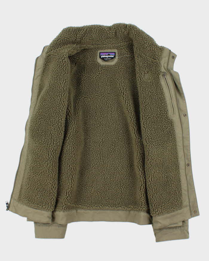 Vintage Patagonia Maple Grove Sherpa Lined Khaki Canvas Jacket - XL