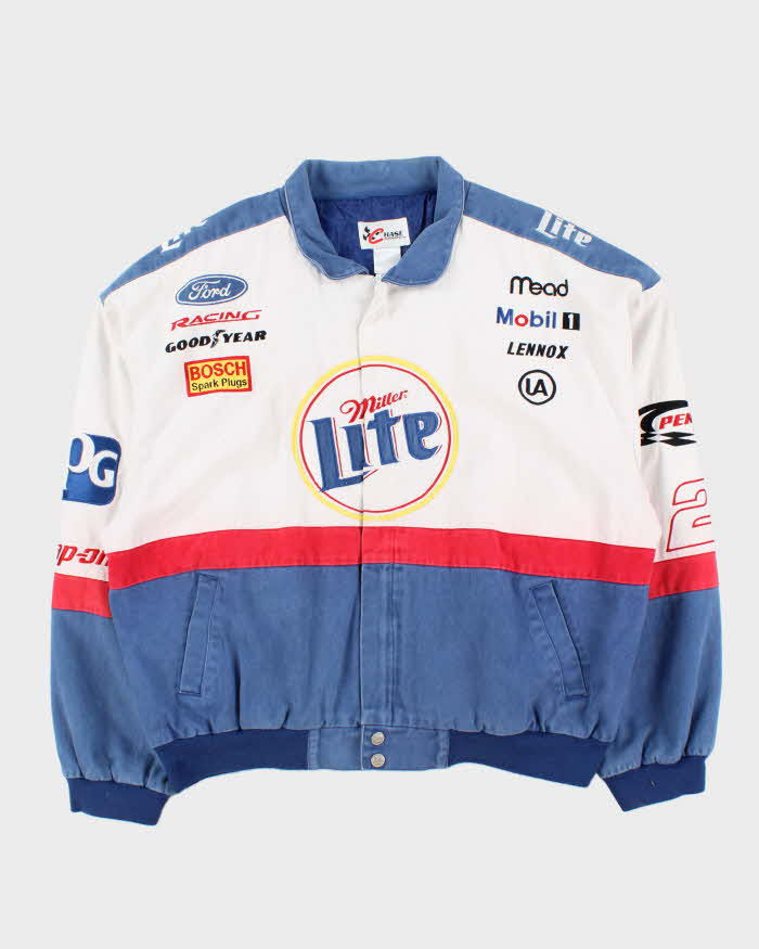 Vintage 1990s Chase Authentics Rusty Wallace Miller Lite Nascar Racing Bomber Jacket - XXL