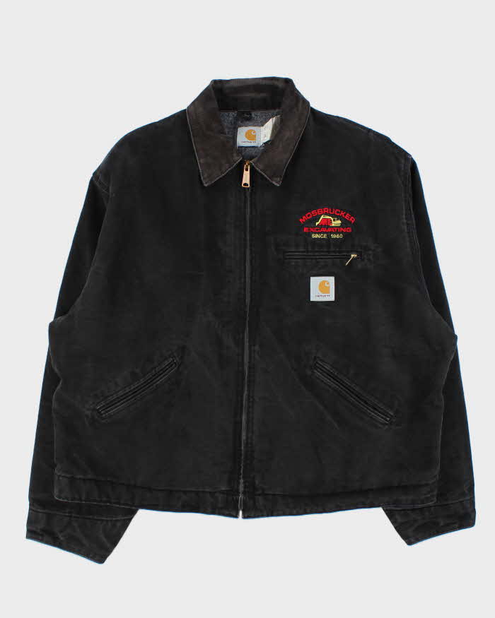 Vintage 1980s Carhartt J01 Detroit Made In USA Blanket Lined Workwear Jacket - XL