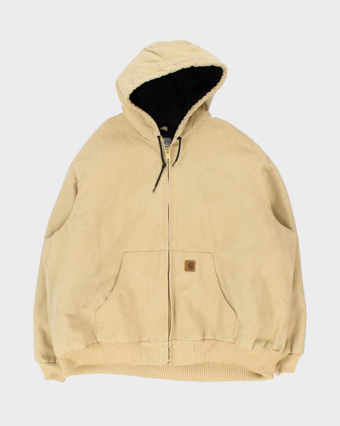 Vintage Y2K 00s Carhartt Active J130 Wet Quilt Lined Sandstone Workwear Jacket - XXXL