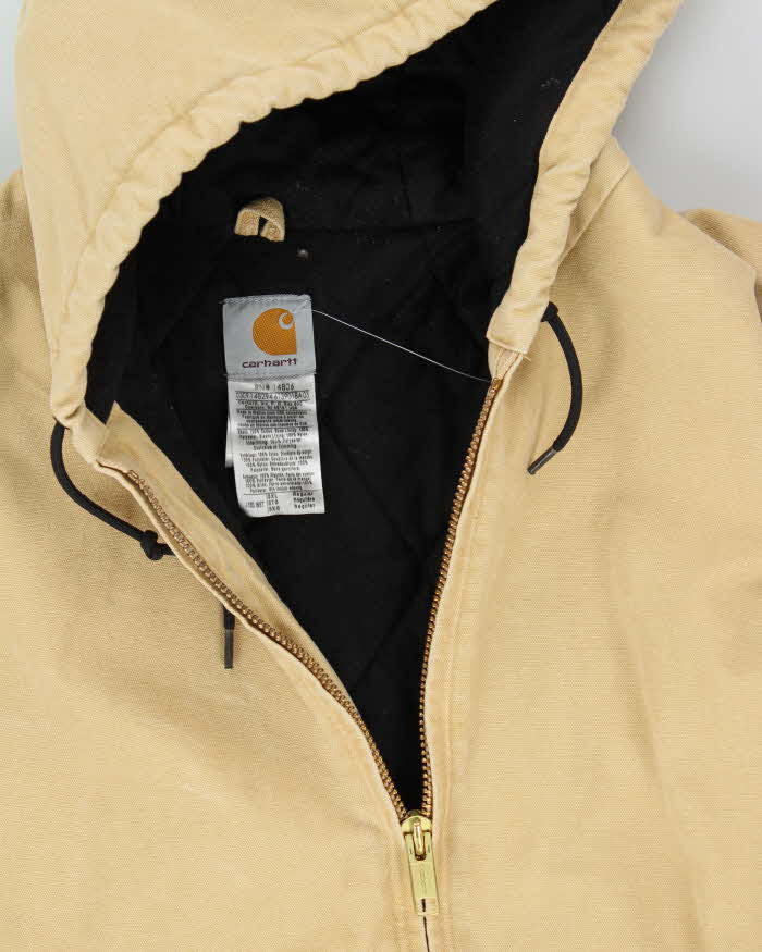 Vintage Y2K 00s Carhartt Active J130 Wet Quilt Lined Sandstone Workwear Jacket - XXXL