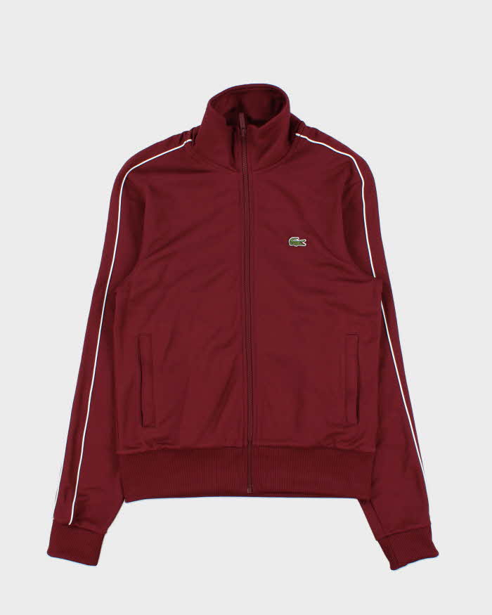 Vintage Lacoste Burgundy Heavyweight Polycotton Track Jacket - S
