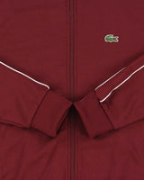 Vintage Lacoste Burgundy Heavyweight Polycotton Track Jacket - S