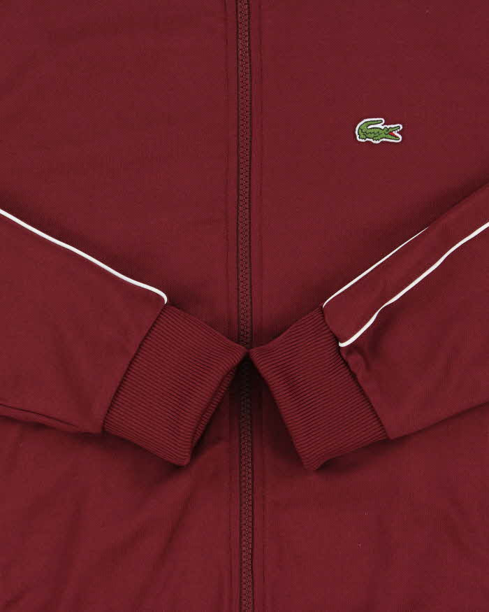 Vintage Lacoste Burgundy Heavyweight Polycotton Track Jacket - S