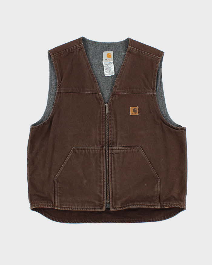 Vintage Y2K 00s Carhartt Fleece Lined Duck Canvas Workwear Gilet - XL