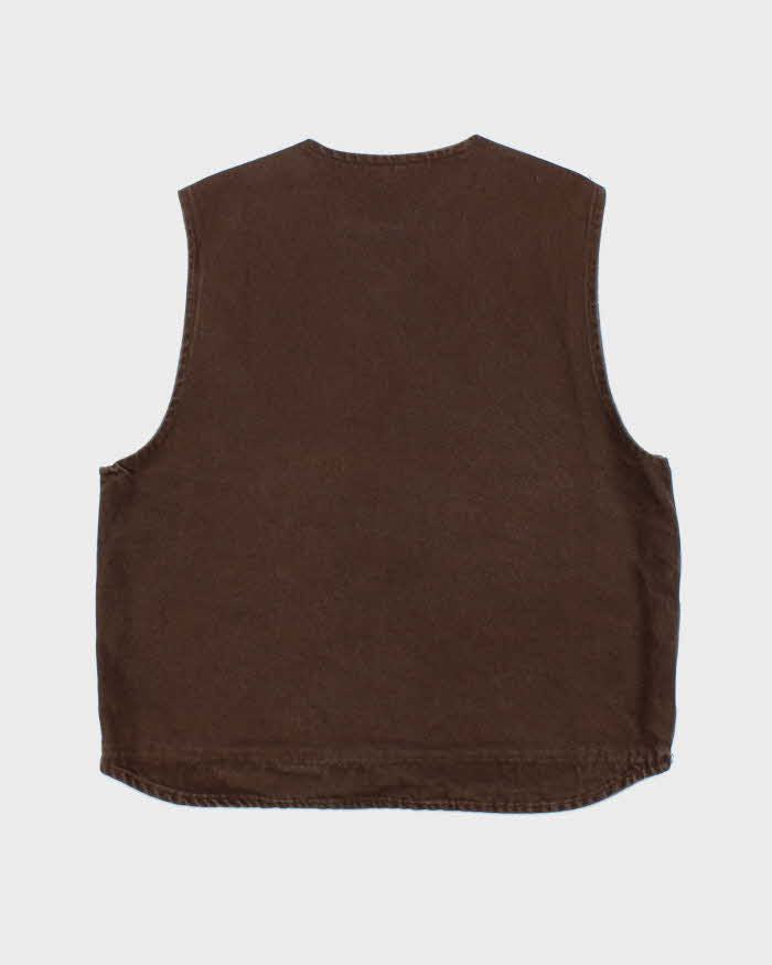 Vintage Y2K 00s Carhartt Fleece Lined Duck Canvas Workwear Gilet - XL