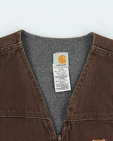 Vintage Y2K 00s Carhartt Fleece Lined Duck Canvas Workwear Gilet - XL