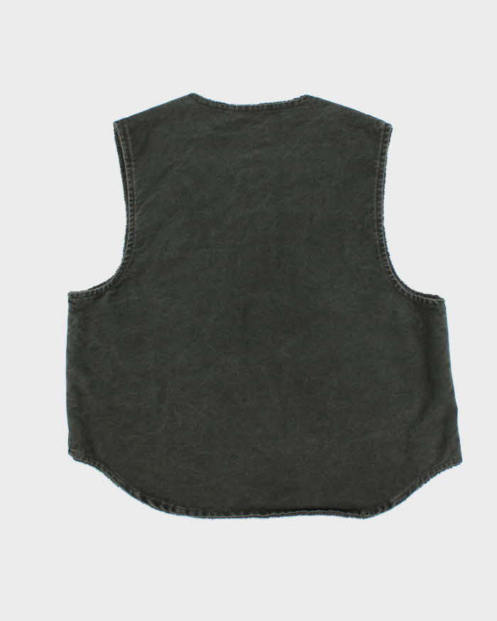 Vintage Y2K 00s Carhartt Sandstone Khaki Sherpa Lined Workwear Gilet - XL