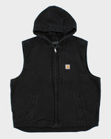 Vintage Carhartt Duck Canvas Fleece Lined Hooded Workwear Gilet - XL