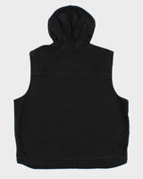 Vintage Carhartt Duck Canvas Fleece Lined Hooded Workwear Gilet - XL