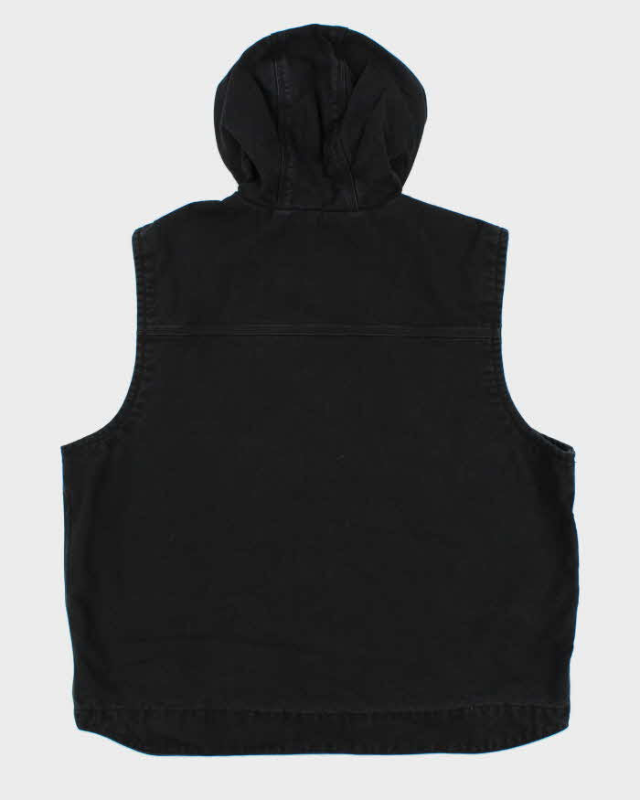 Vintage Carhartt Duck Canvas Fleece Lined Hooded Workwear Gilet - XL