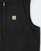 Vintage Carhartt Duck Canvas Fleece Lined Hooded Workwear Gilet - XL