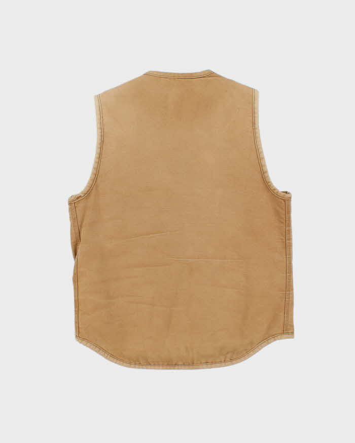 Vintage 1970s Carhartt Duck Canvas Sherpa Lined Made In USA Workwear Gilet - M