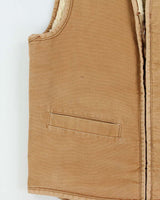 Vintage 1970s Carhartt Duck Canvas Sherpa Lined Made In USA Workwear Gilet - M