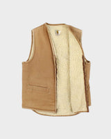 Vintage 1970s Carhartt Duck Canvas Sherpa Lined Made In USA Workwear Gilet - M