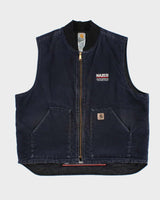 Vintage Y2K 00s Carhartt Midnight Sandstone Artic Quilt Lined Workwear Gilet - XXL