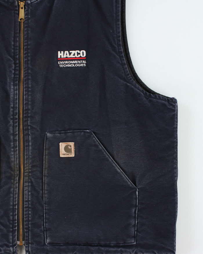 Vintage Y2K 00s Carhartt Midnight Sandstone Artic Quilt Lined Workwear Gilet - XXL