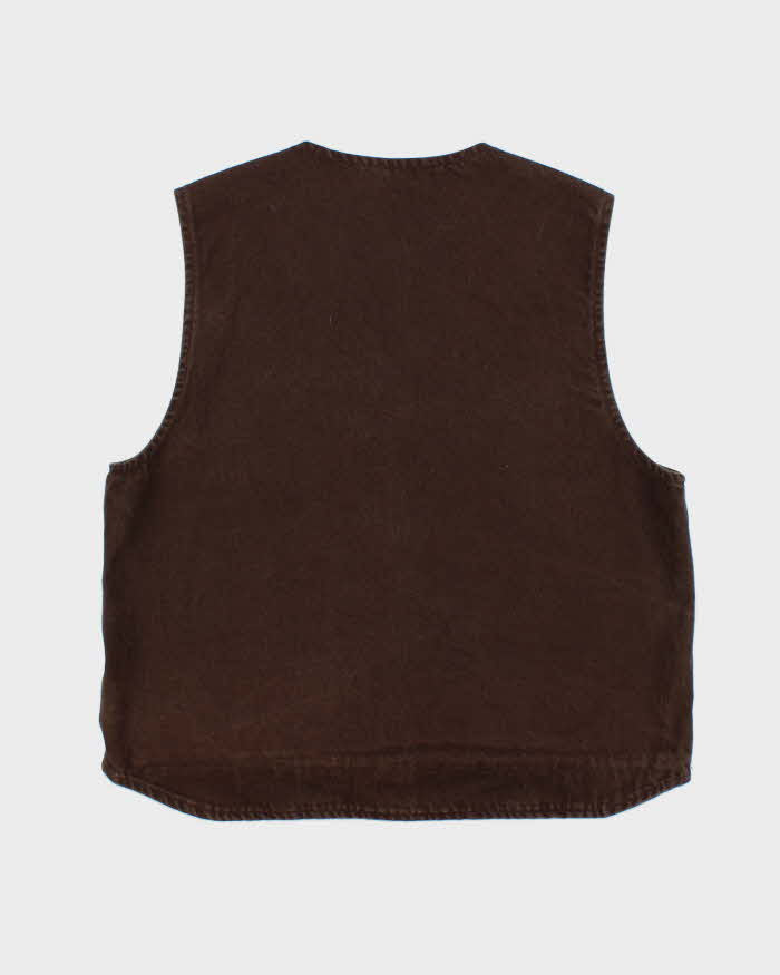 Vintage Y2K 00s Carhartt Duck Canvas Fleece Lined Workwear Gilet - XL