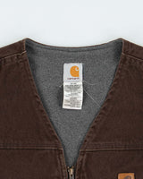 Vintage Y2K 00s Carhartt Duck Canvas Fleece Lined Workwear Gilet - XL