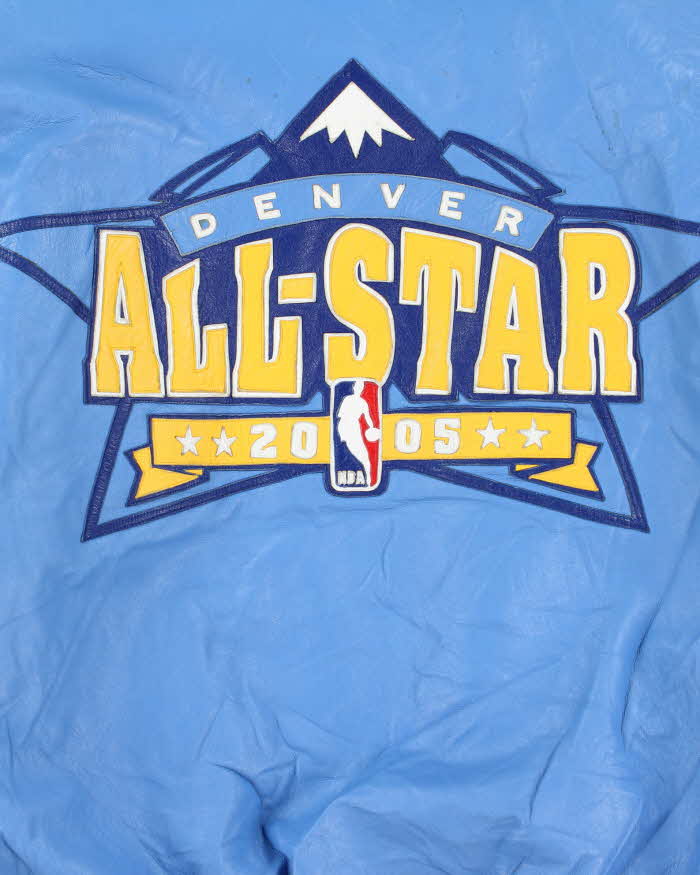 Vintage 2005 Jeff Hamilton Denver Nuggets NBA Eastern Conference Leather Bomber Jacket - S