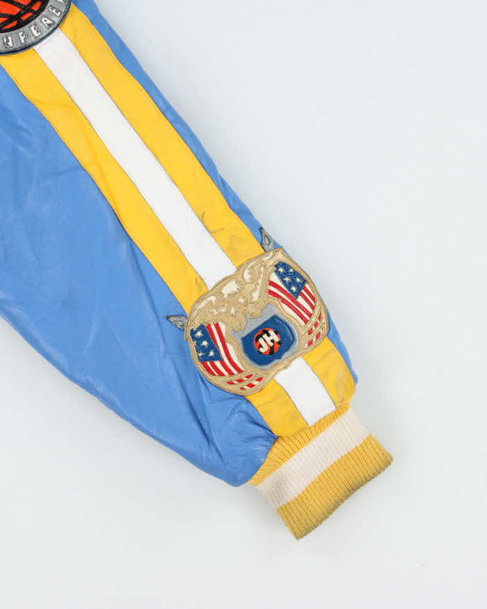 Vintage 2005 Jeff Hamilton Denver Nuggets NBA Eastern Conference Leather Bomber Jacket - S