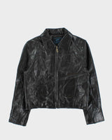 Vintage 1990s Steve Madden Cropped Leather Jacket - M