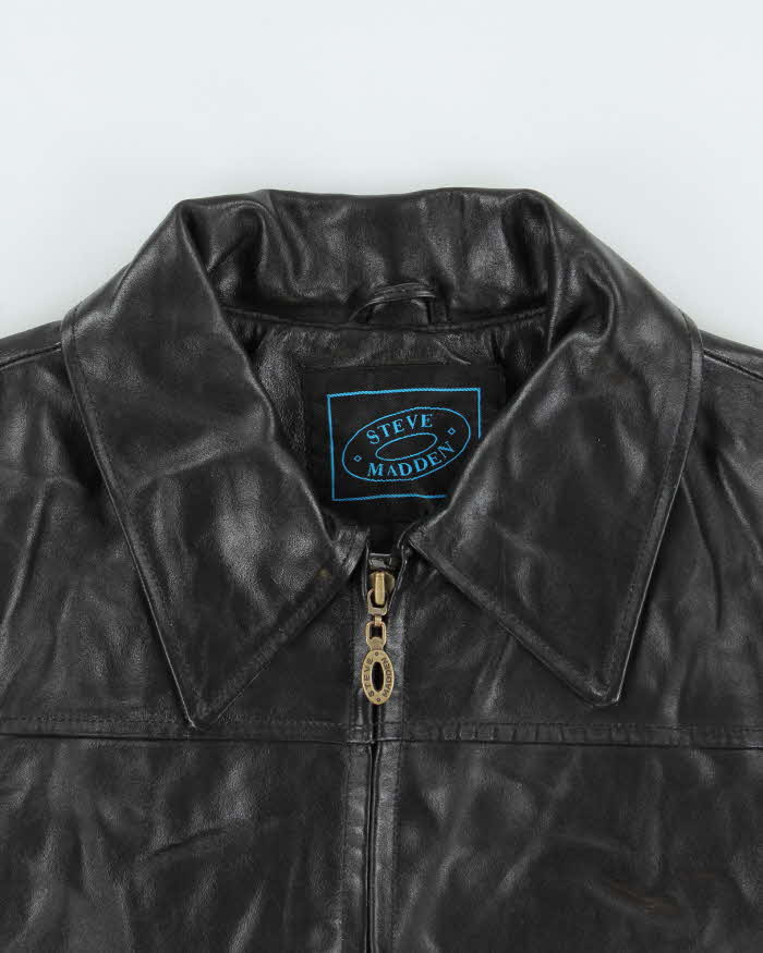 Vintage 1990s Steve Madden Cropped Leather Jacket - M