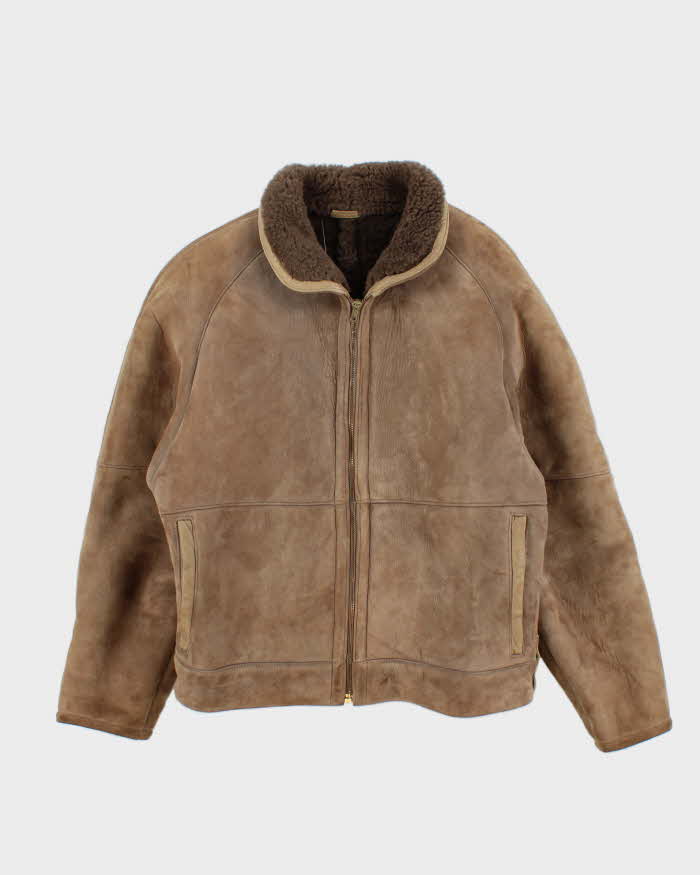 Vintage 1970s Knight Tailors Sheepskin Shearling Bomber Jacket - S