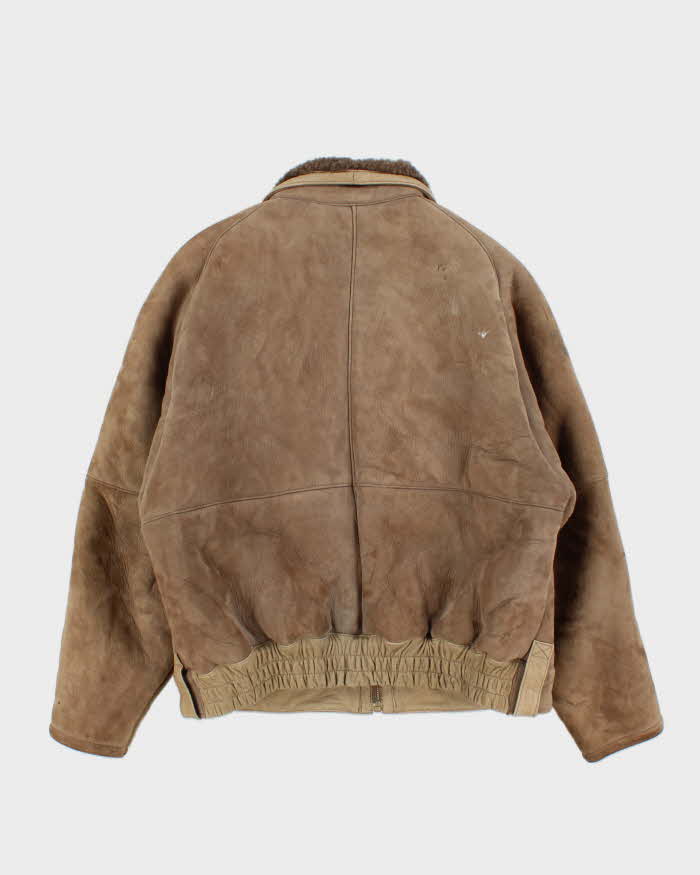 Vintage 1970s Knight Tailors Sheepskin Shearling Bomber Jacket - S