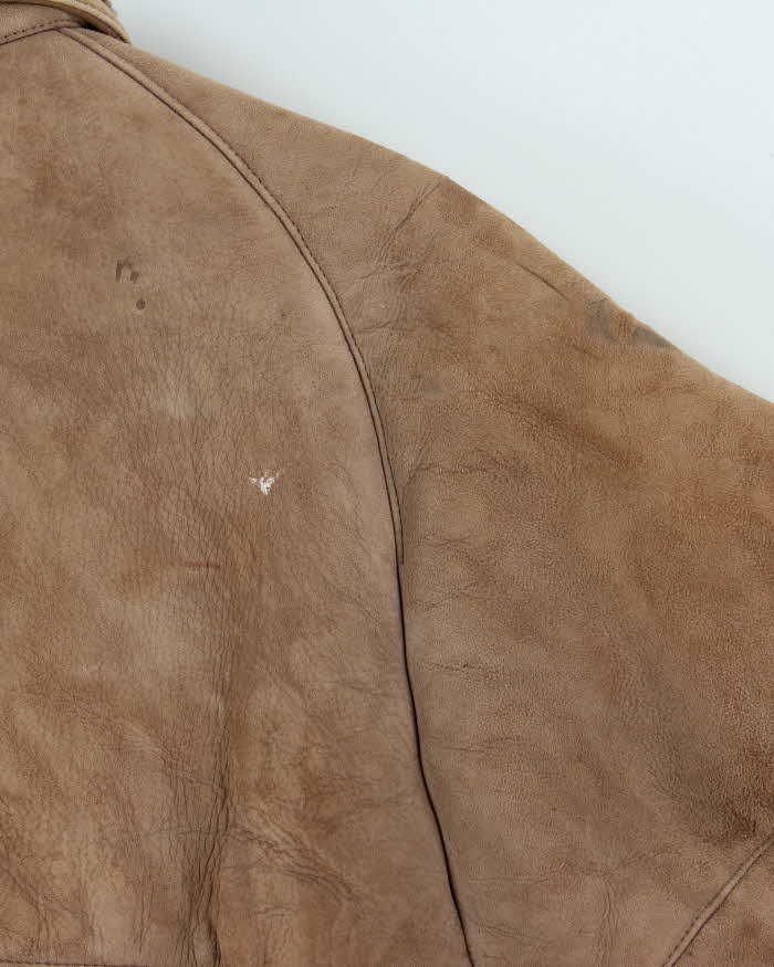 Vintage 1970s Knight Tailors Sheepskin Shearling Bomber Jacket - S