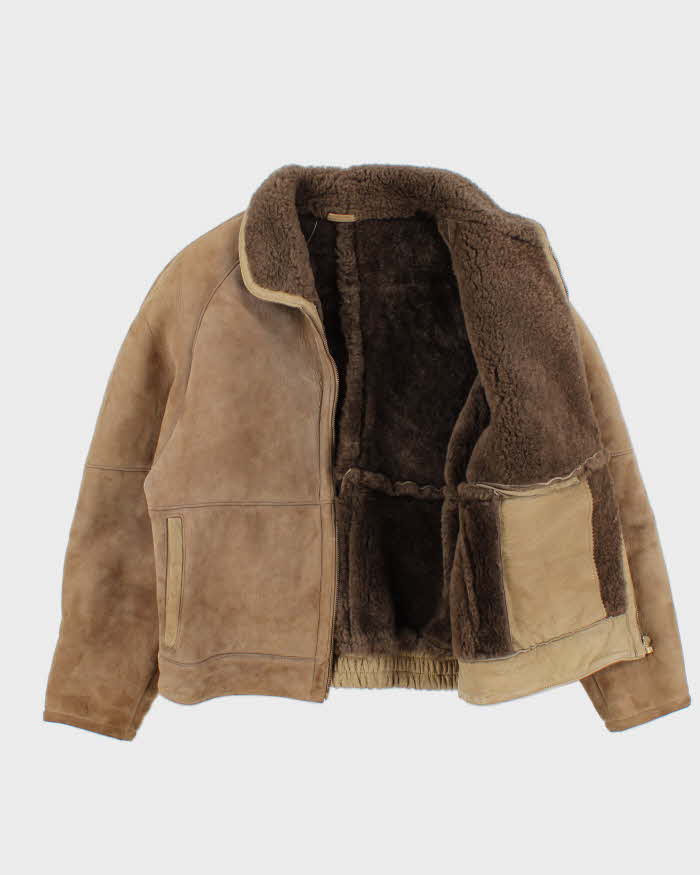 Vintage 1970s Knight Tailors Sheepskin Shearling Bomber Jacket - S