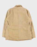 Vintage 2000 Carhartt Sandstone Made In Usa Tan Canvas Blanket Lined Chore Workwear Jacket - M