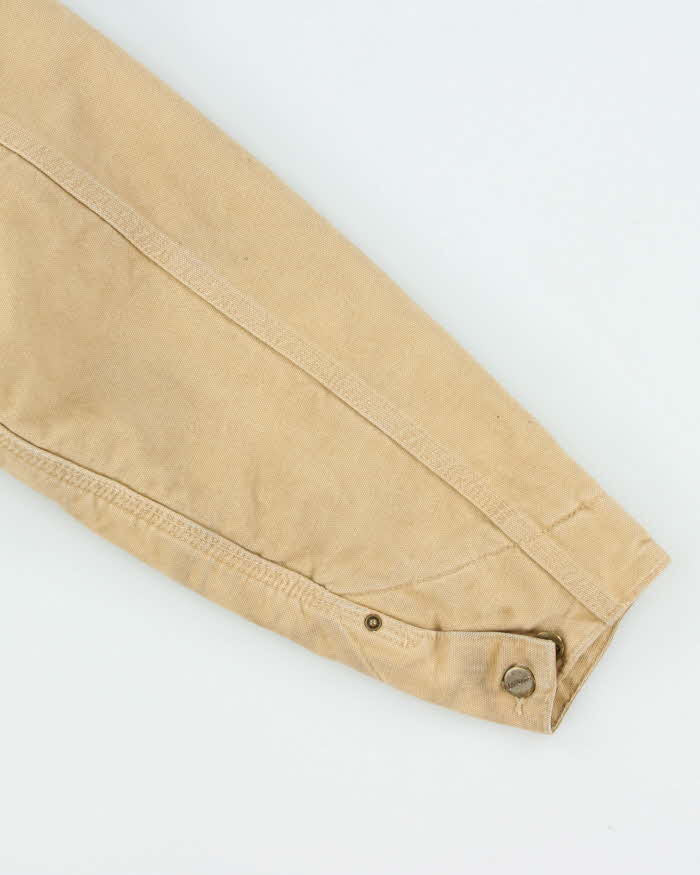 Vintage 2000 Carhartt Sandstone Made In Usa Tan Canvas Blanket Lined Chore Workwear Jacket - M