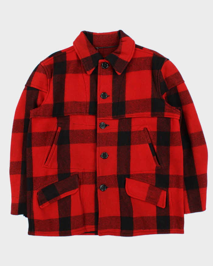 Vintage 1950s Chippewa Wool Mackinaw Buffalo Plaid Hunting Jacket - L