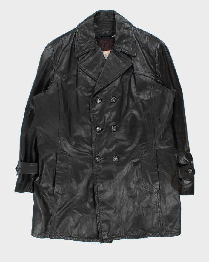 Vintage 70s Sears Long Leather Jacket - XL