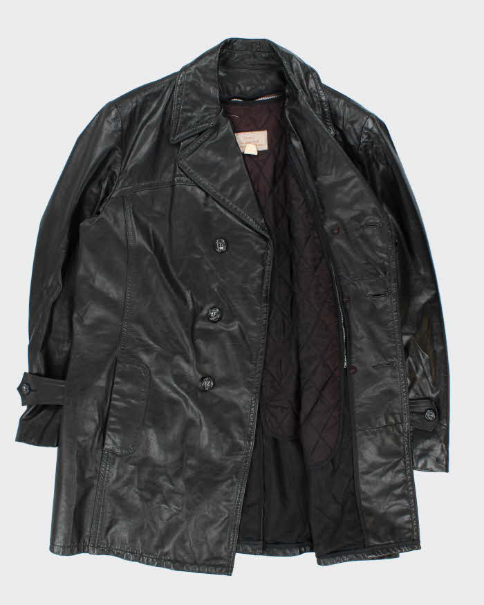 Vintage 70s Sears Long Leather Jacket - XL