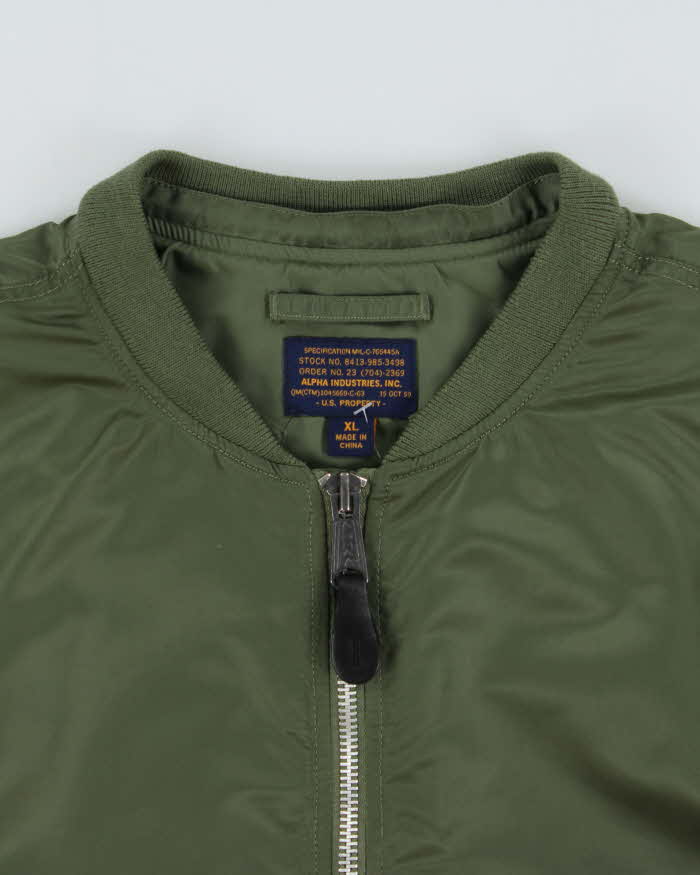 Vintage Alpha Industries MA-1 U.S Khaki Flight Bomber Jacket - XL