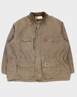 Vintage 1990s Carhartt Duck Canvas Blanket Lined Made In USA Trail Parka Workwear Jacket - XXXXL