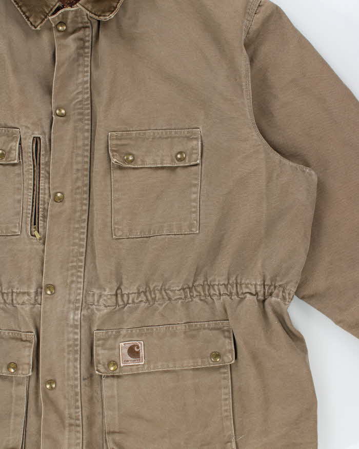 Vintage 1990s Carhartt Duck Canvas Blanket Lined Made In USA Trail Parka Workwear Jacket - XXXXL