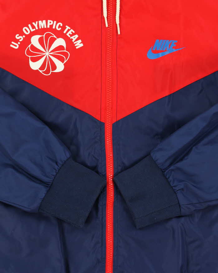 Vintage Nike 70s Pin Wheel Re-Issue U.S Olympic Team Hooded Windbreaker Jacket - L
