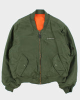 Vintage 1990s MA-1 USA Boeing Reversible Flight Bomber Jacket - L