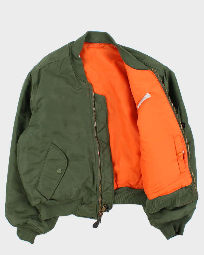 Vintage 1990s MA-1 USA Boeing Reversible Flight Bomber Jacket - L