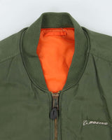 Vintage 1990s MA-1 USA Boeing Reversible Flight Bomber Jacket - L