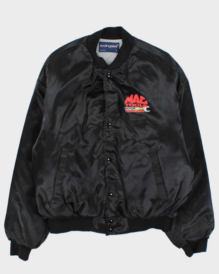 Vintage 1980s Swingster Mac Tools Motorsport Quilted Satin Bomber Jacket - L