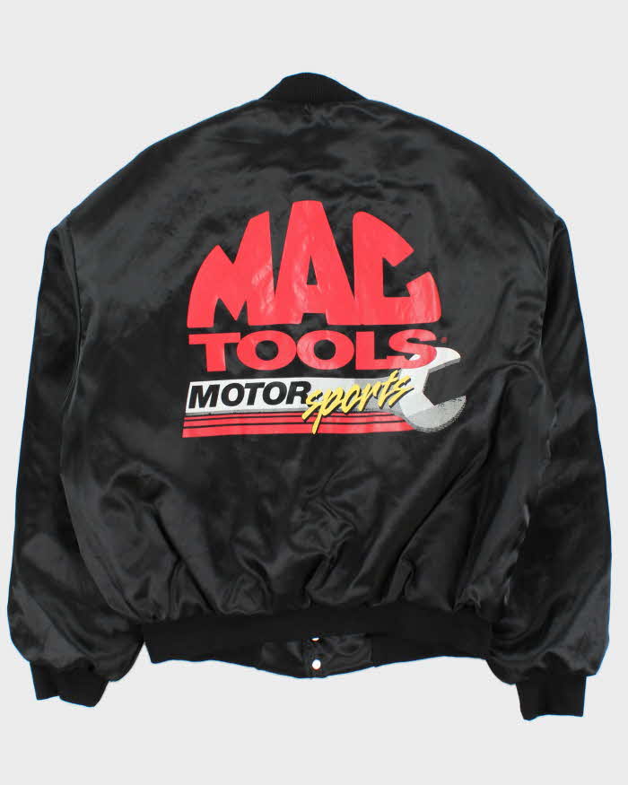 Vintage 1980s Swingster Mac Tools Motorsport Quilted Satin Bomber Jacket - L