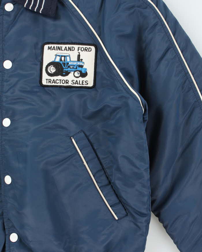 Vintage 1970s Bonnewitt Ford Quilted Satin Bomber Jacket - M