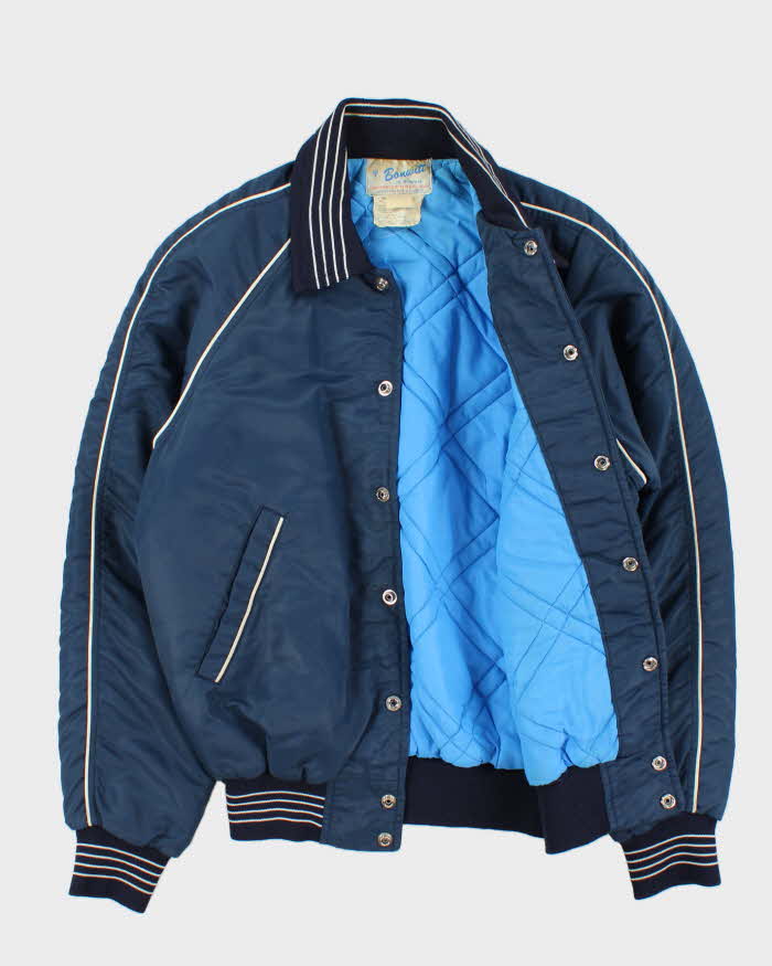 Vintage 1970s Bonnewitt Ford Quilted Satin Bomber Jacket - M