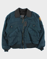 Vintage 1990s NA-47 Flying Eagle Leather Collared Flight Bomber Jacket - XL